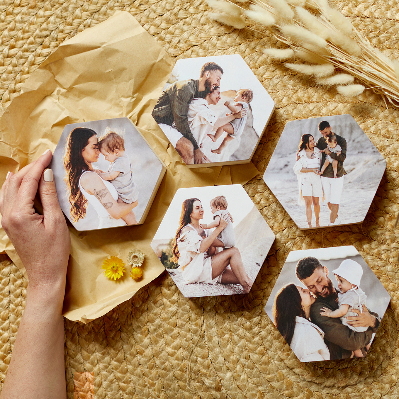 Bloc Hexagonal en Bois de Pin