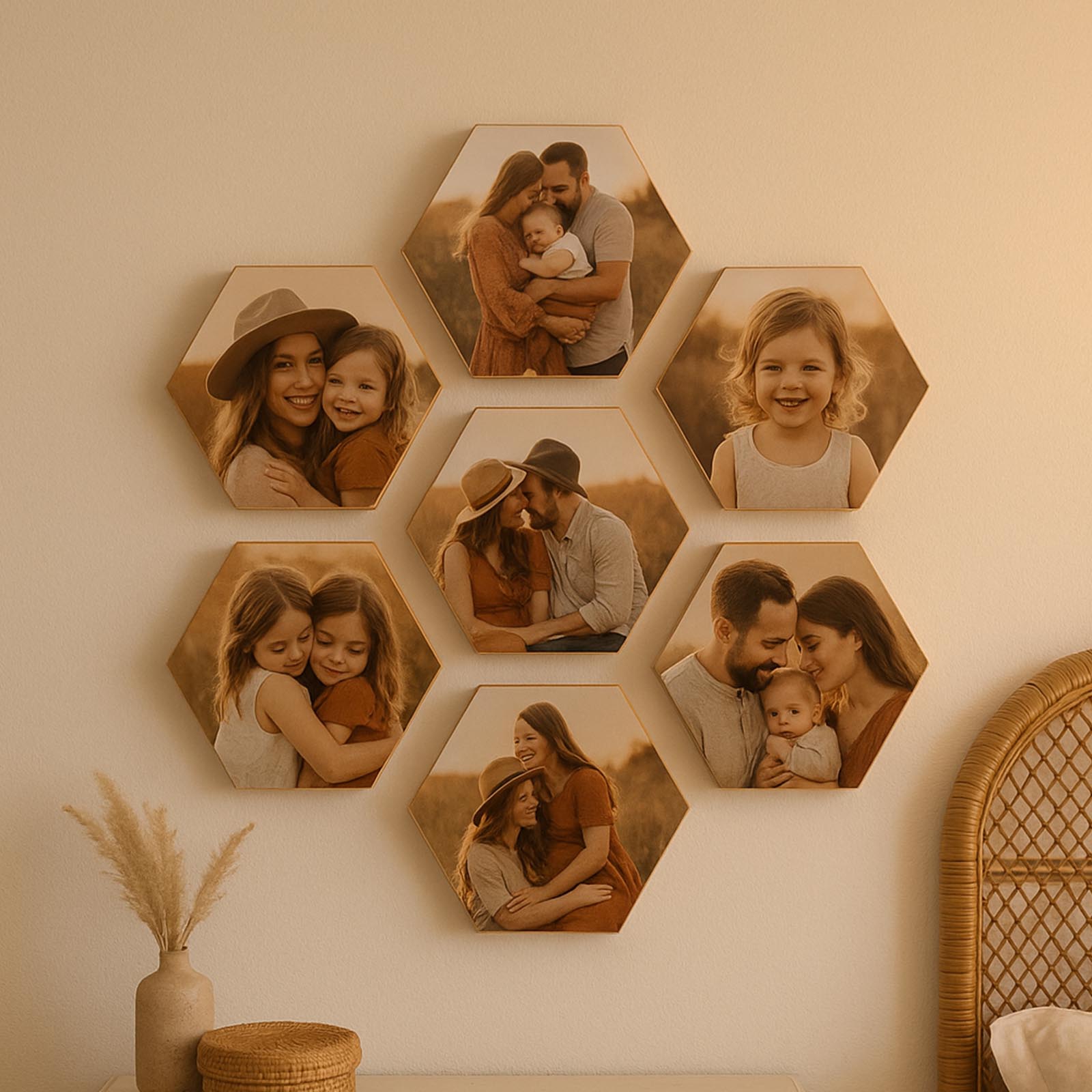 Bloc Hexagonal en Bois de Pin